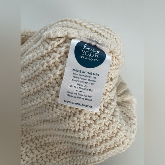 Love Your Melon LYM 100% Cotton Classic Cuffed Pom Beanie - Picture 5 of 5